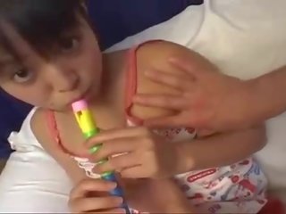 Teen asian chick playing with flute forced to play dick