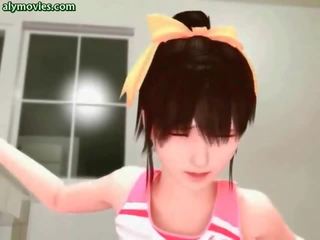 Asian animated femme fatale riding a dick