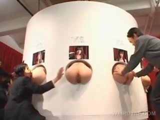 挑衅 日本语 女孩 屄 钉 从 背后 和 ‧射‧