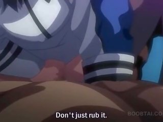 Hentai tramp jumping cum loaded prick on the floor