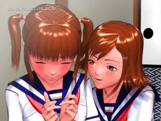Okouzlující anime mladý žena odření ji vysokoškolačky pořádný píča