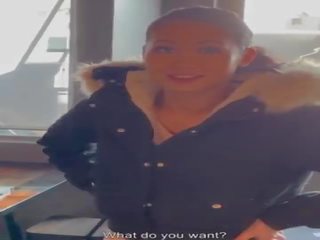 Добре брудна фільм в в restaurant з грудаста азіатська французька mailyne